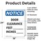 Signmission Door Clearance _ Feet _ Inches, 18 in W x Rectangle, Plastic OS-2PACK-NS-P-1824-V-11479 - alternate 3